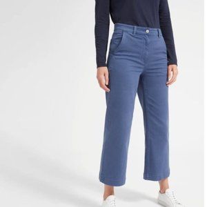 Everlane Wide Leg Crop Pant (Size 8) in Mid Blue